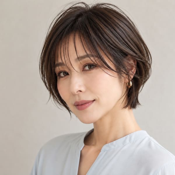 大人の抜け感ショートボブ