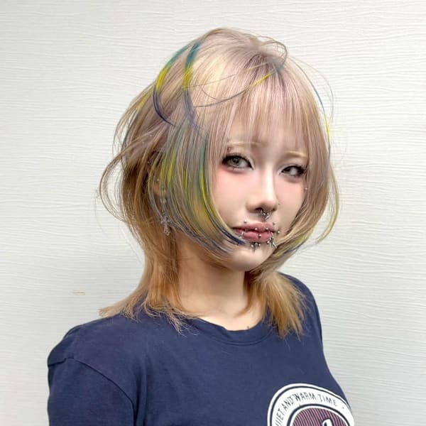 オーダーメイド　デザインカラー　ケアブリーチカラー　ウルフ