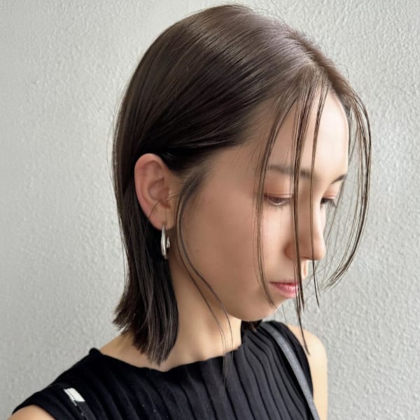 結べる長さのボブシースルーバング大人ショートヘアA87|cuento by artina 大宮店