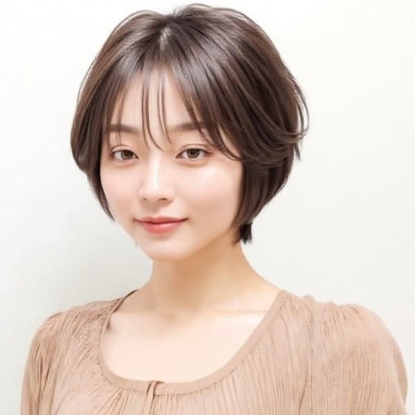 大人可愛い透けバング艶髪ウルフショートp1　大人ショートヘア