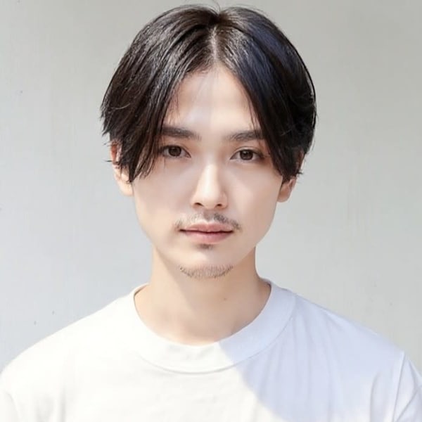 サーフフェザー黒髪刈り上げツーブロックp1 カルマバング