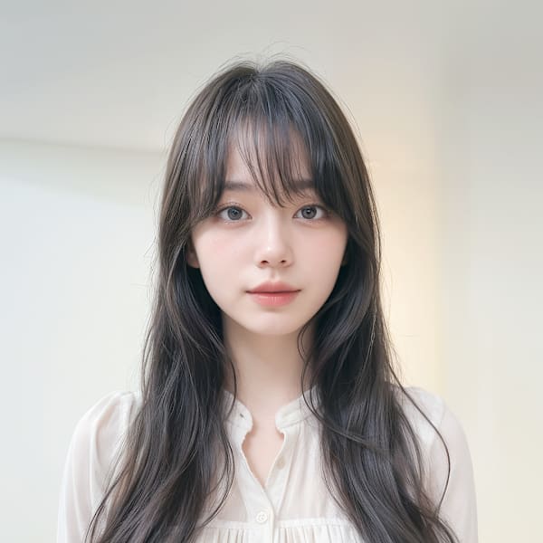 韓国レイヤー/アッシュグレー透明感カラー春ブリーチなし