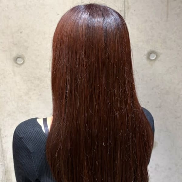 髪質改善 ベージュカラー ロングヘア ストレート 艶髪
