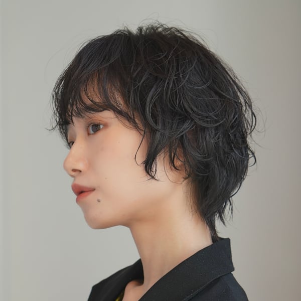 ショート・ボブ/絶壁解消/前髪あり/20代/30代/丸顔