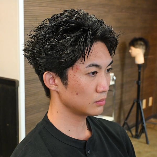 ツーブロックショートカルマヘアスリックバックジェットフェード