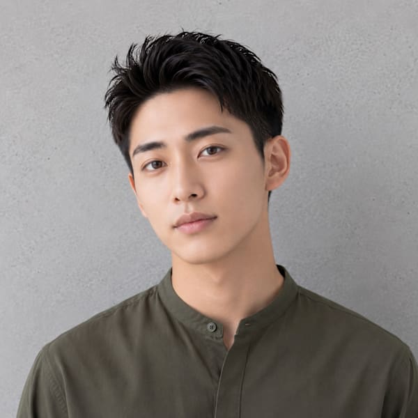 爽やかアップバング韓国風メンズショート