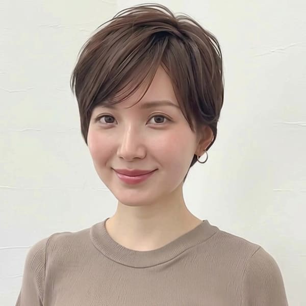 モカブラウン大人かっこいいクールショート ハンサムショート