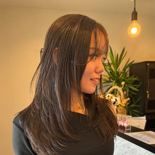 レイヤーカットブリーチなしカラー大人可愛い20代30代40代