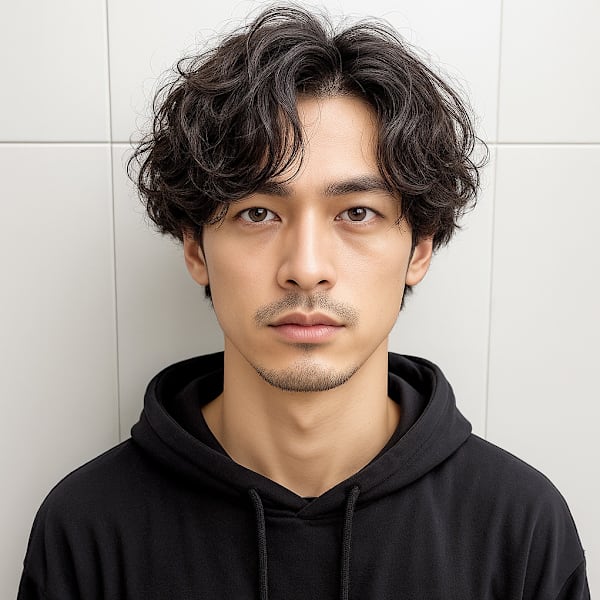 アップバング波打ちパーマフェザーショートp3　カルマバング