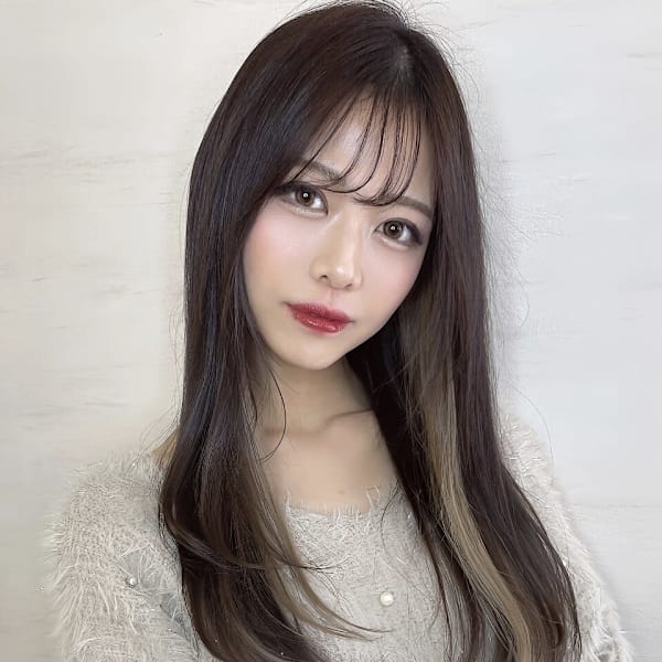 インナーカラー ローレイヤーストレート シースルーバング