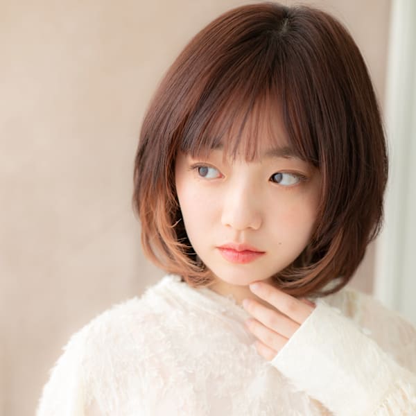 イヤリングカラー大人かわいいレイヤーウルフカット20代30代