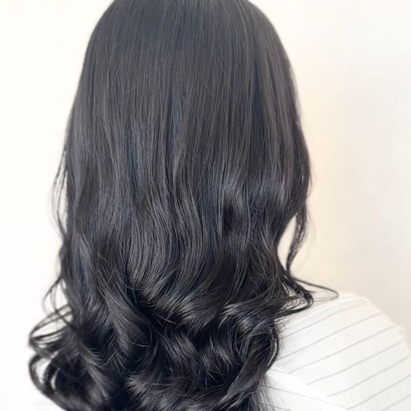 ロングレイヤーコテ巻き風パーマ