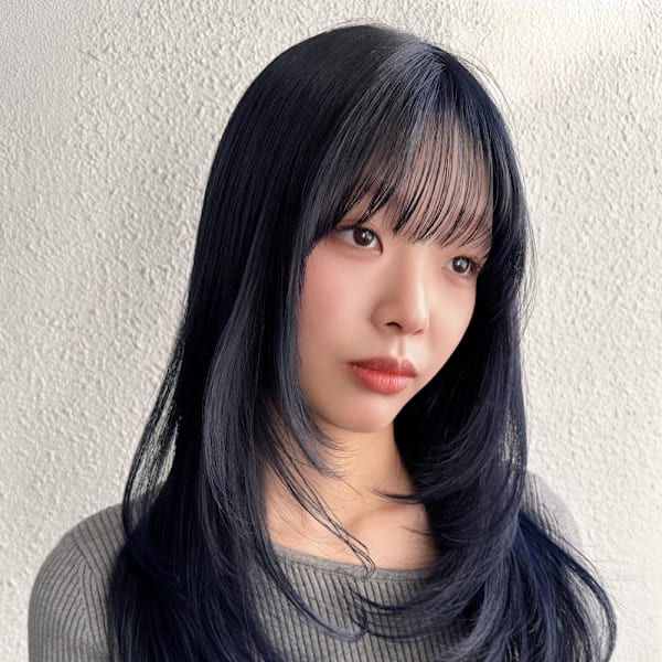 韓国風レイヤーカットレイヤーウルフカット/ネイビー /A94|Marcia by artina 蒲田店