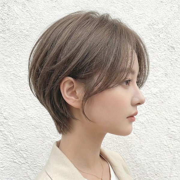 小顔ひし形レイヤーボブ/ブリーチなし透明感カラーp1