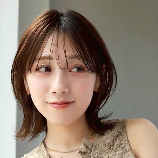 大人ガーリーダークアッシュミディアムレイヤー|髪質改善 SOY-KUFU 東伏見店 ボブレイヤーカット/顔周り髪質改善【ソイクフ】