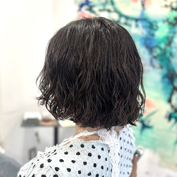 くせ毛風ゆるふわボブパーマ