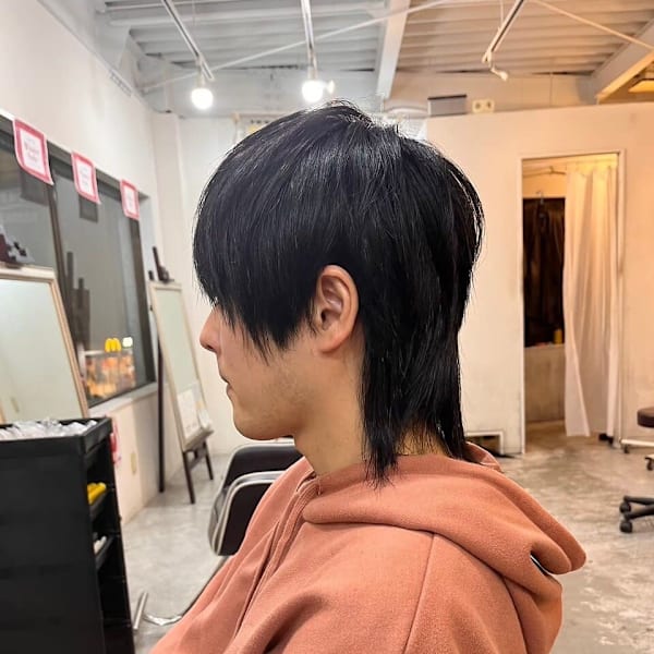 MEN'S HAIRマッシュパーマアッシュブラックウルフ