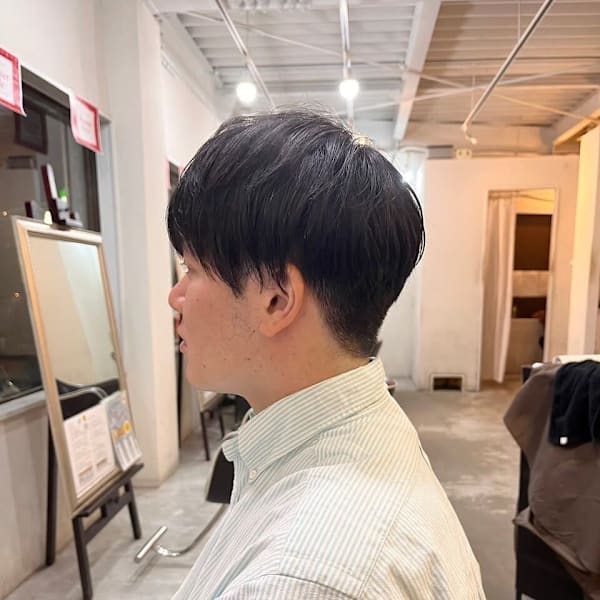 MEN’SHAIRアッシュブラックマッシュパーマ