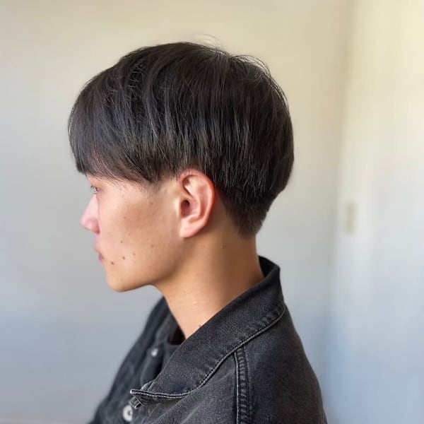 MEN'S HAIRアッシュブラックマッシュショート