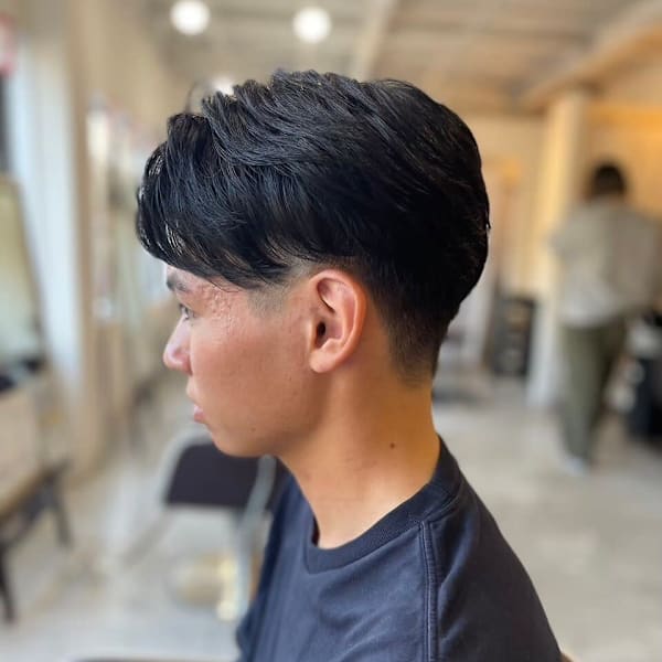 MEN'S HAIRアッシュブラックマッシュショート