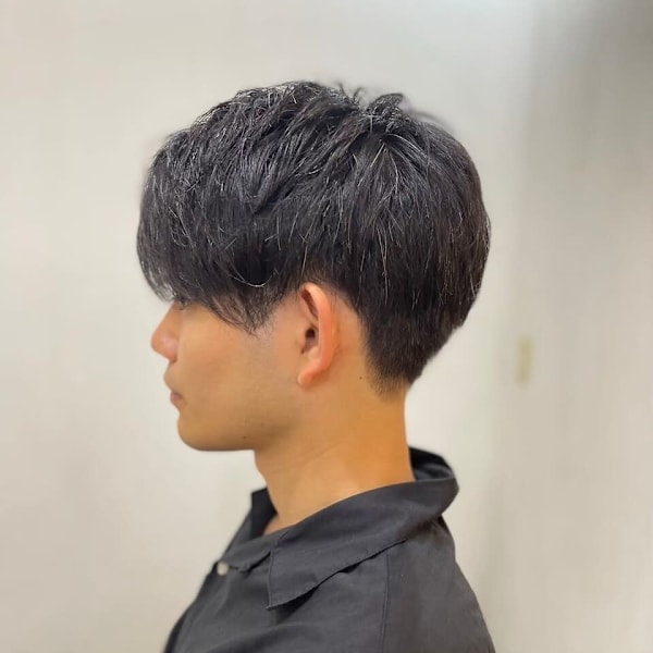 MEN'S HAIRアッシュブラックマッシュショート