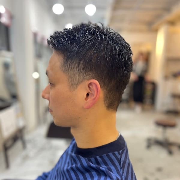 MEN'SHAIRアッシュブラックベリーショート刈り上げ