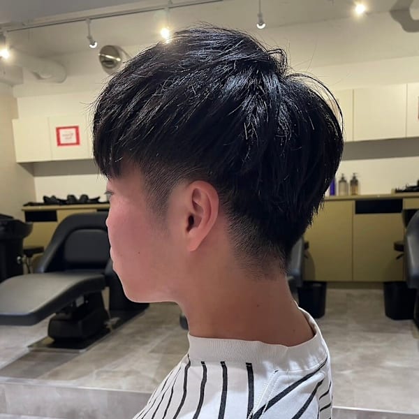 MEN'S HAIRマッシュパーマアッシュブラック