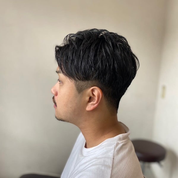 MEN’S HAIR マッシュパーマアッシュブラック