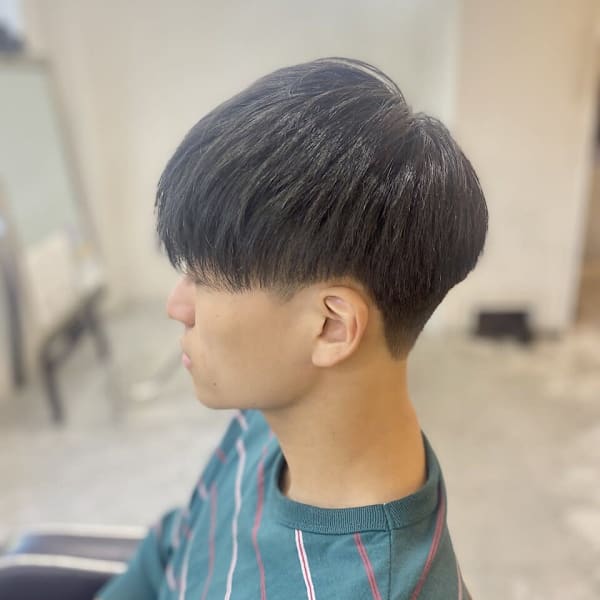 MEN’S HAIR ハイライトマッシュパーマウルフアッシュ