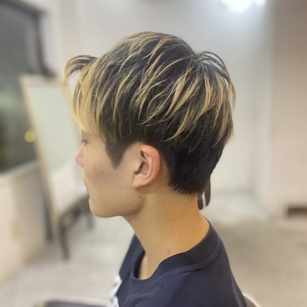 MEN’S HAIR マッシュパーマアッシュブラックカルマパ