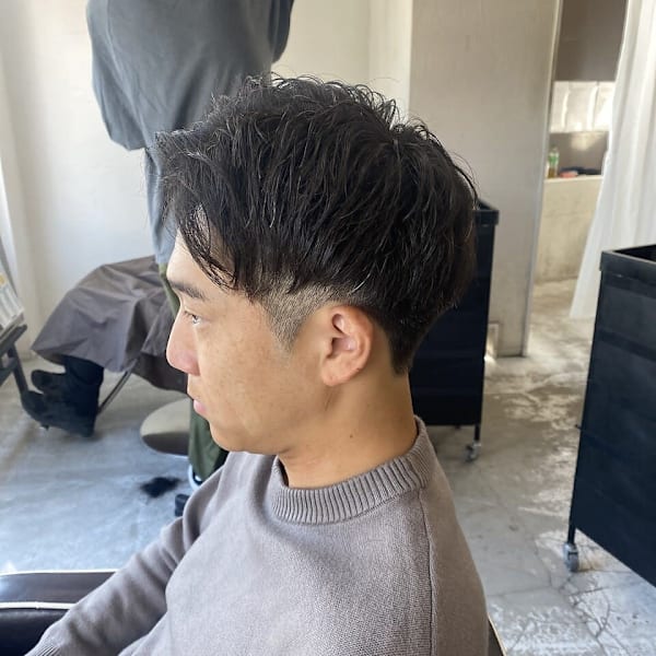 MEN’S HAIR マッシュパーマアッシュブラックカルマパ