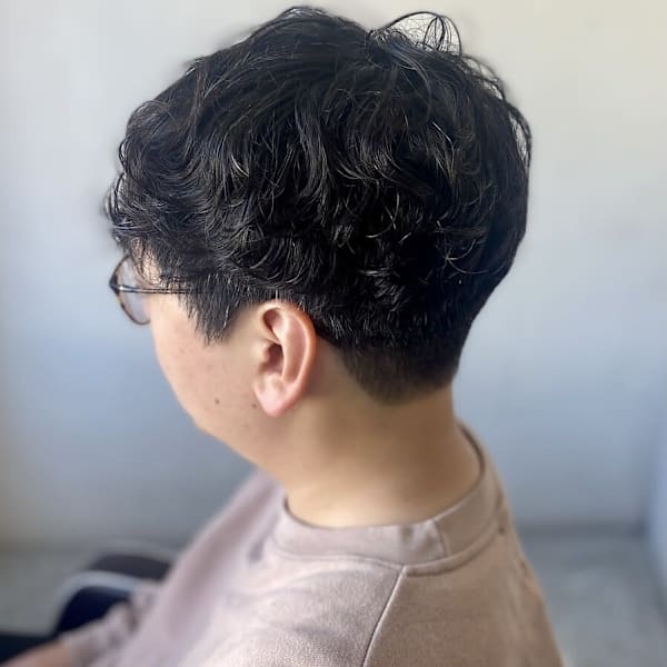 MEN’S HAIR マッシュパーマアッシュブラックカルマパ