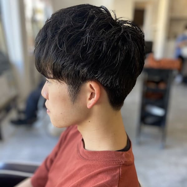 MEN’S HAIR マッシュパーマアッシュブラックカルマパ