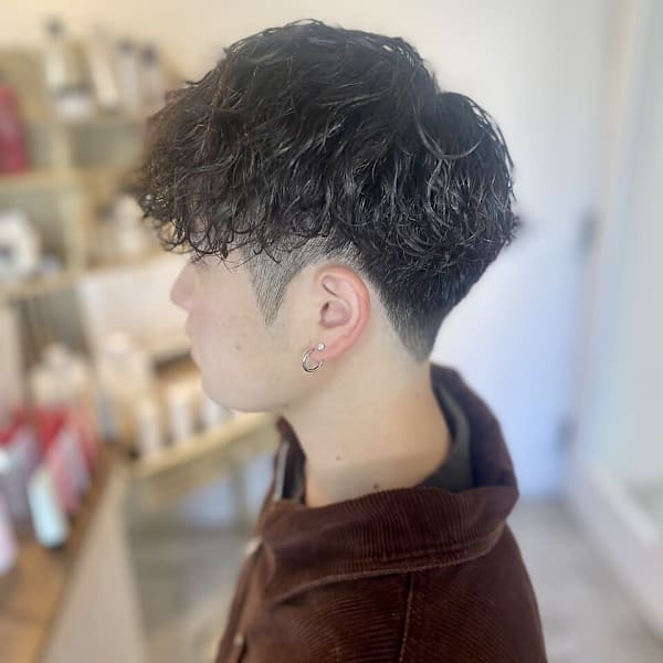 MEN’S HAIR マッシュパーマアッシュブラックカルマパ