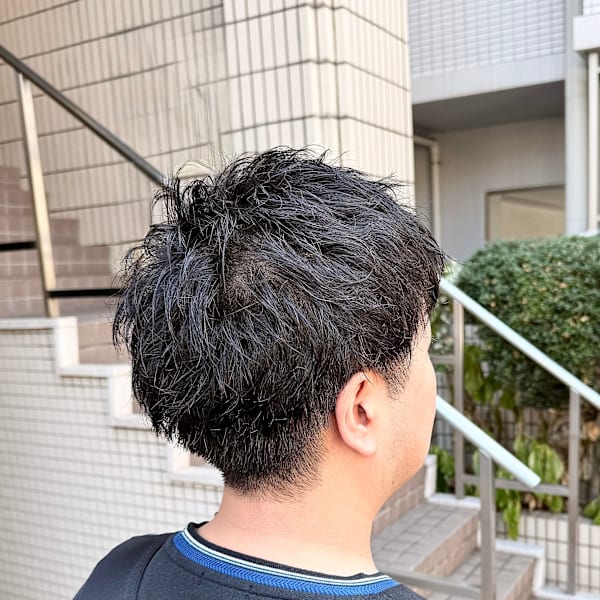 メンズヘア アップバング 無造作スタイル 福岡別府美容室