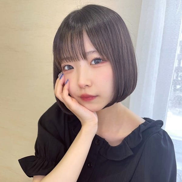 ミニボブ 愛されボブ 前髪あり 内巻きボブ 韓国ヘア 透明感