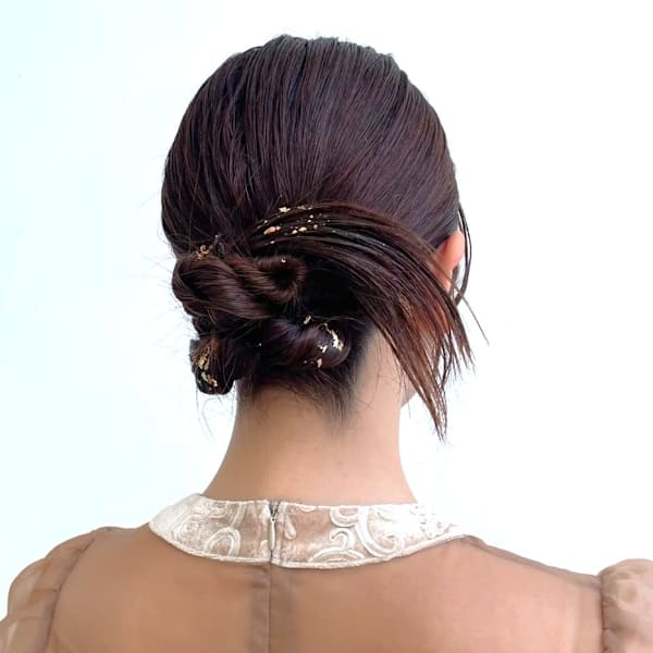 ヘアアレンジ カチモリヘア タイトスタイル お呼ばれへア