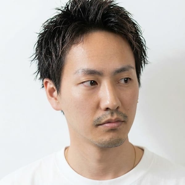 大宮メンズツイストパーマアップバングスパイキーショート短髪