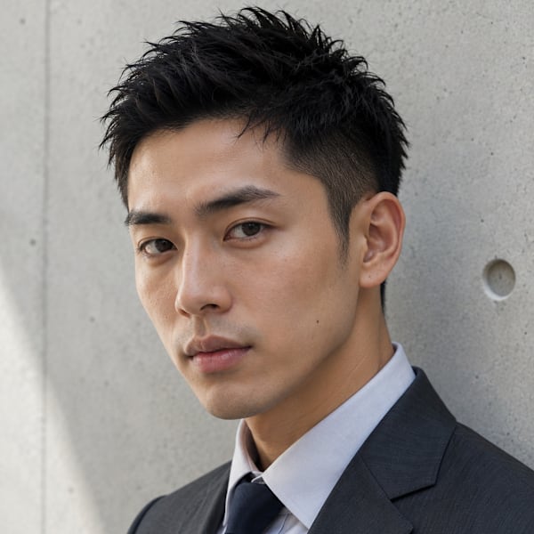 横浜桜木町メンズヘア黒髪ツーブロックアップバング就活ビジネス