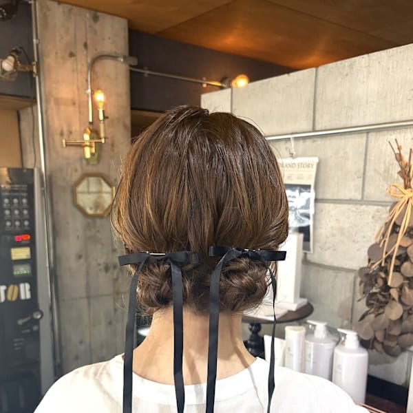 ツインお団子ヘア