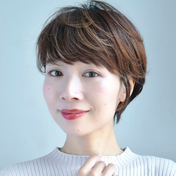 ショート・ボブ/丸顔/前髪あり/絶壁解消/30代/40代