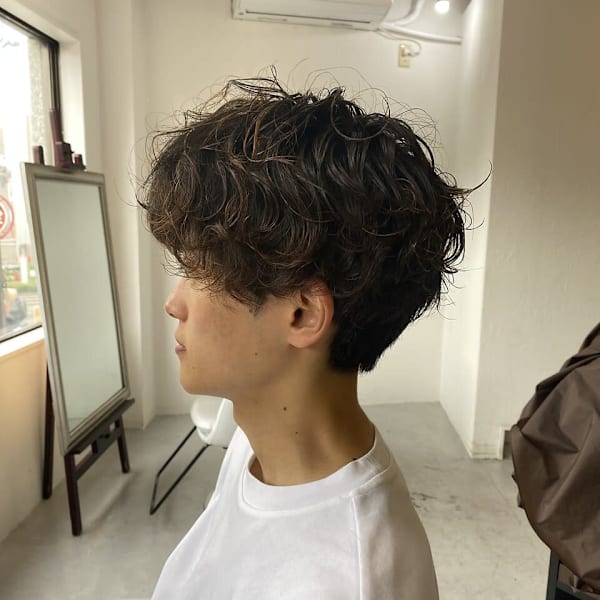 刈り上げないマッシュフェザーパーマ/東伏見/田無/保谷/武蔵