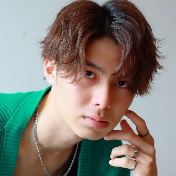 MEN’SHAIRアップバンク波巻きマッシュヘア