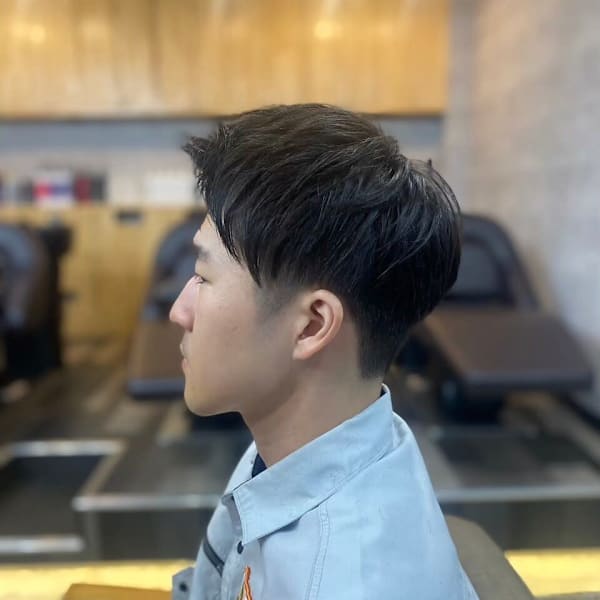MEN'SHAIRアッシュブラックベリーショートカルマパーマ