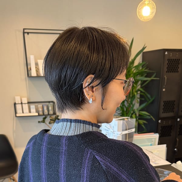 丸みショートボブハンサムショート大人可愛い20代30代40代