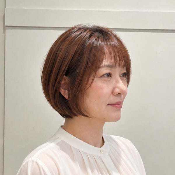 【藤枝】丸みシルエットの大人ショートボブ