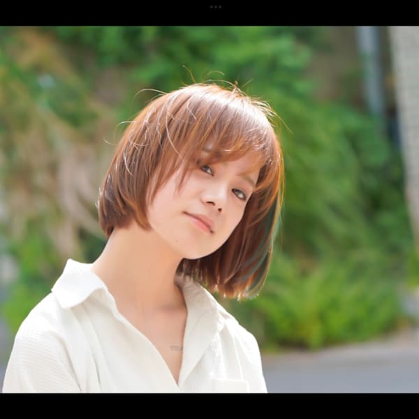 インナーカラー＋ショートボブスタイル
