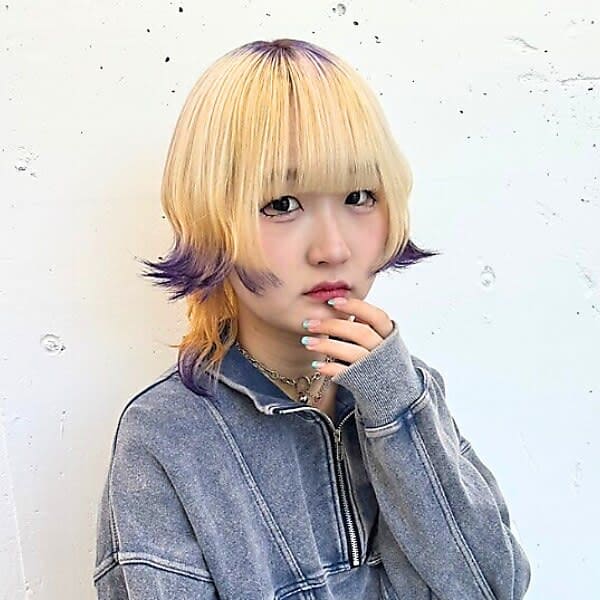 名古屋栄美容室　個性的ウルフカット/デザインカラー