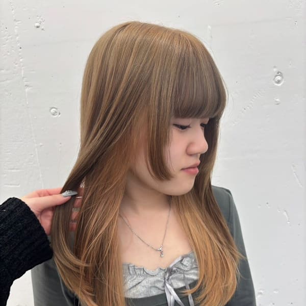 名古屋栄美容室 姫カットレイヤー×ベージュ×インナーカラー