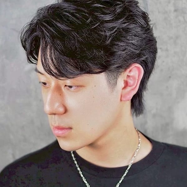 大宮メンズセンターパートニュアンスパーマ黒髪大人ヘア